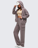 G4Free Activewear - Smoofit Drawstring Wide Leg Pockets Cargo Sweatpants -GF25J532AF-XS-GF25J533AF-XS-GF25J534AF-XS-GF25J532AA-S-GF25J533AA-S