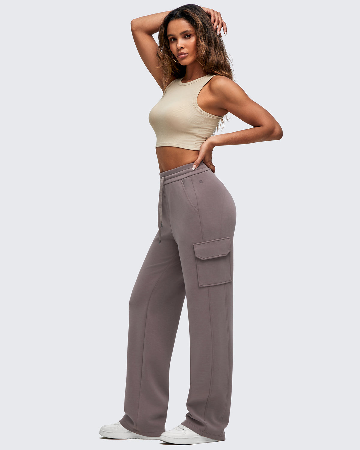 G4Free Activewear - Smoofit Drawstring Wide Leg Pockets Cargo Sweatpants -GF25J532AF-XS-GF25J533AF-XS-GF25J534AF-XS-GF25J532AA-S-GF25J533AA-S