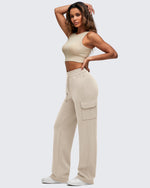 G4Free Activewear - Smoofit Drawstring Wide Leg Pockets Cargo Sweatpants -GF25J532AF-XS-GF25J533AF-XS-GF25J534AF-XS-GF25J532AA-S-GF25J533AA-S