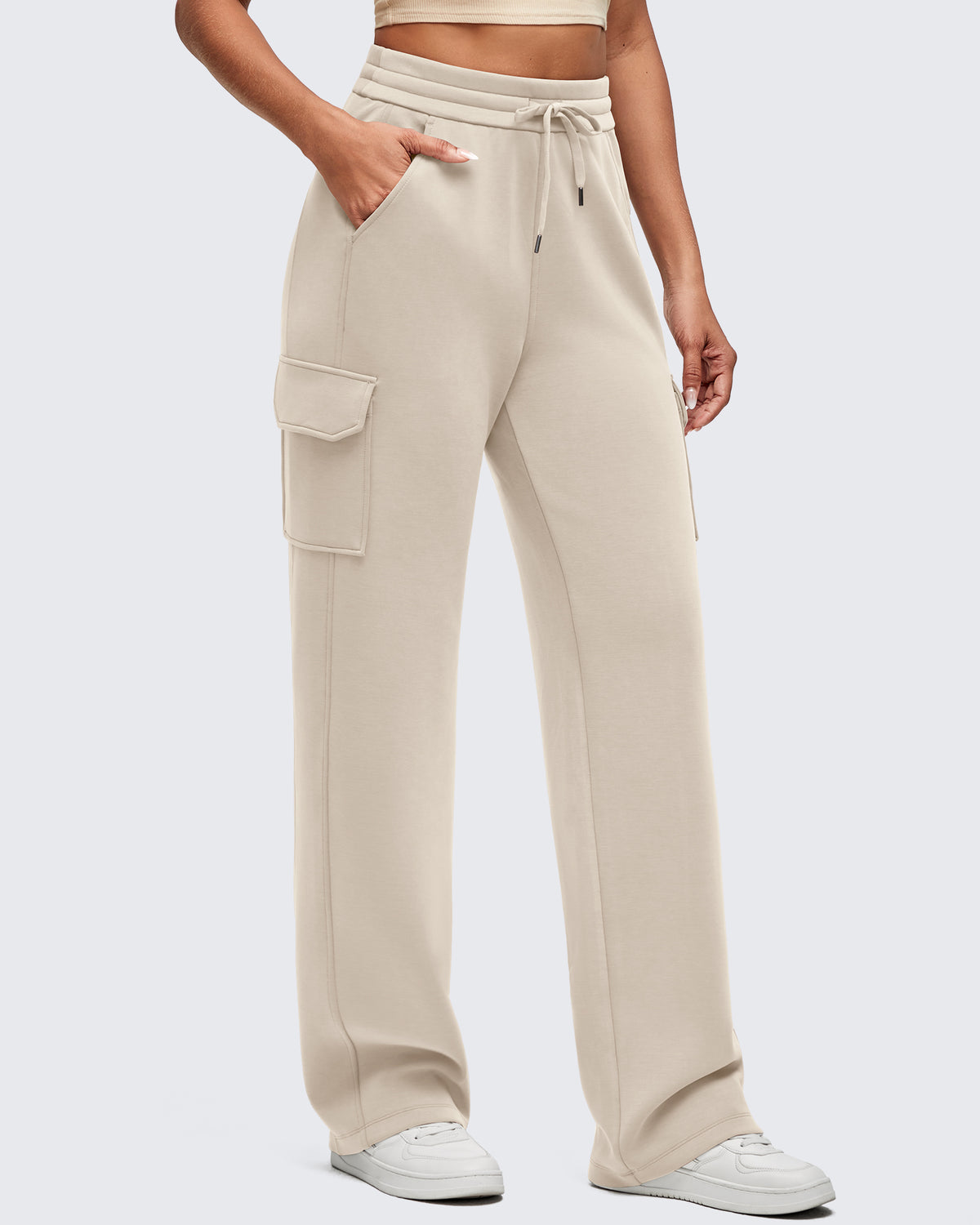 G4Free Activewear - Smoofit Drawstring Wide Leg Pockets Cargo Sweatpants -GF25J532AF-XS-GF25J533AF-XS-GF25J534AF-XS-GF25J532AA-S-GF25J533AA-S