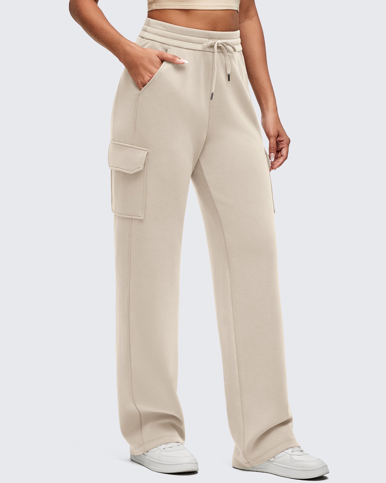 G4Free Activewear - Smoofit Drawstring Wide Leg Pockets Cargo Sweatpants -GF25J532AF-XS-GF25J533AF-XS-GF25J534AF-XS-GF25J532AA-S-GF25J533AA-S