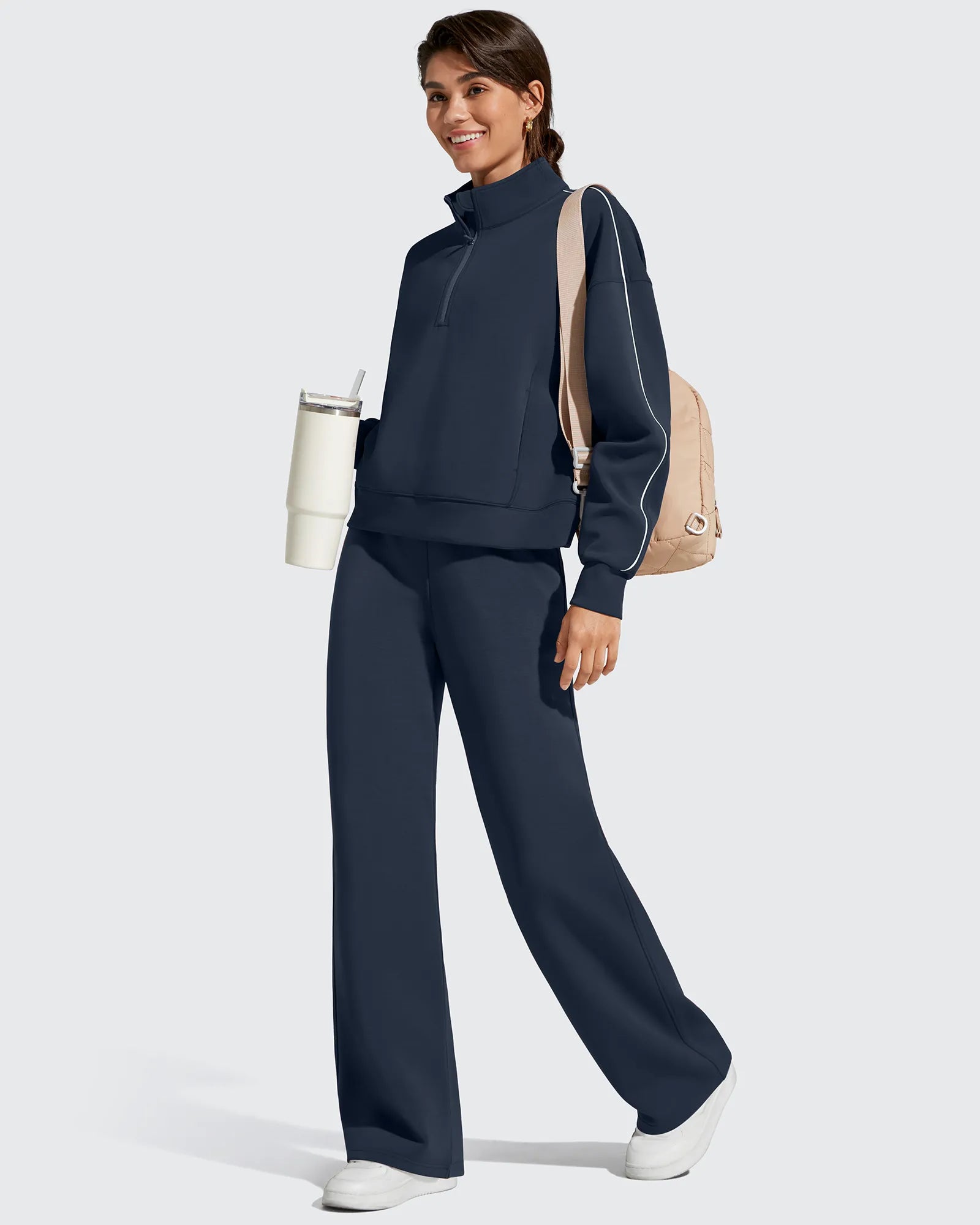 G4Free Activewear - Smoofit Elastic Drawstring Fleece Lined Wide Leg Sweatpants -GF25J723AA-S-GF25J724AA-S-GF25J725AA-S-GF25J723AB-M-GF25J724AB-M