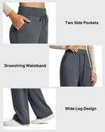 G4Free Activewear - Smoofit Elastic Drawstring Fleece Lined Wide Leg Sweatpants -GF25J723AA-S-GF25J724AA-S-GF25J725AA-S-GF25J723AB-M-GF25J724AB-M