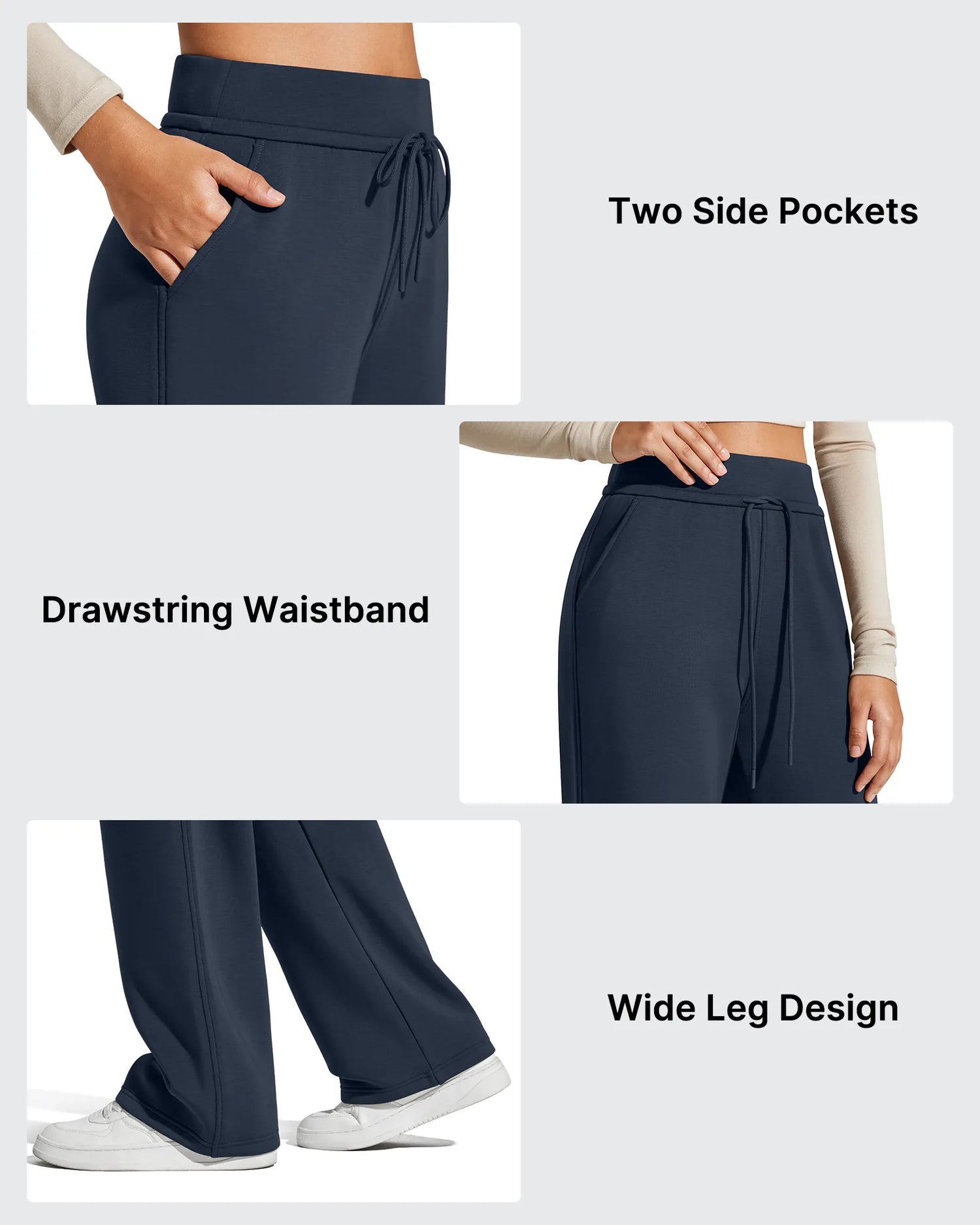 G4Free Activewear - Smoofit Elastic Drawstring Fleece Lined Wide Leg Sweatpants -GF25J723AA-S-GF25J724AA-S-GF25J725AA-S-GF25J723AB-M-GF25J724AB-M