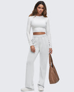 G4Free Activewear - Smoofit Elastic-Waist Wide Leg Sweatpants Petite -GF25J509AA-S-GF25J509AB-M-GF25J509AC-L-GF25J509AD-XL-GF25J509AE-XXL