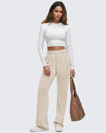 G4Free Activewear - Smoofit Elastic-Waist Wide Leg Sweatpants Petite -GF25J509AA-S-GF25J509AB-M-GF25J509AC-L-GF25J509AD-XL-GF25J509AE-XXL