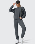 G4Free Activewear - Smoofit Fleece Crewneck Pullover Long Sleeve Hoodies -GF25F711AA-S-GF25F711AB-M-GF25F711AC-L-GF25F711AD-XL-GF25F711AE-XXL