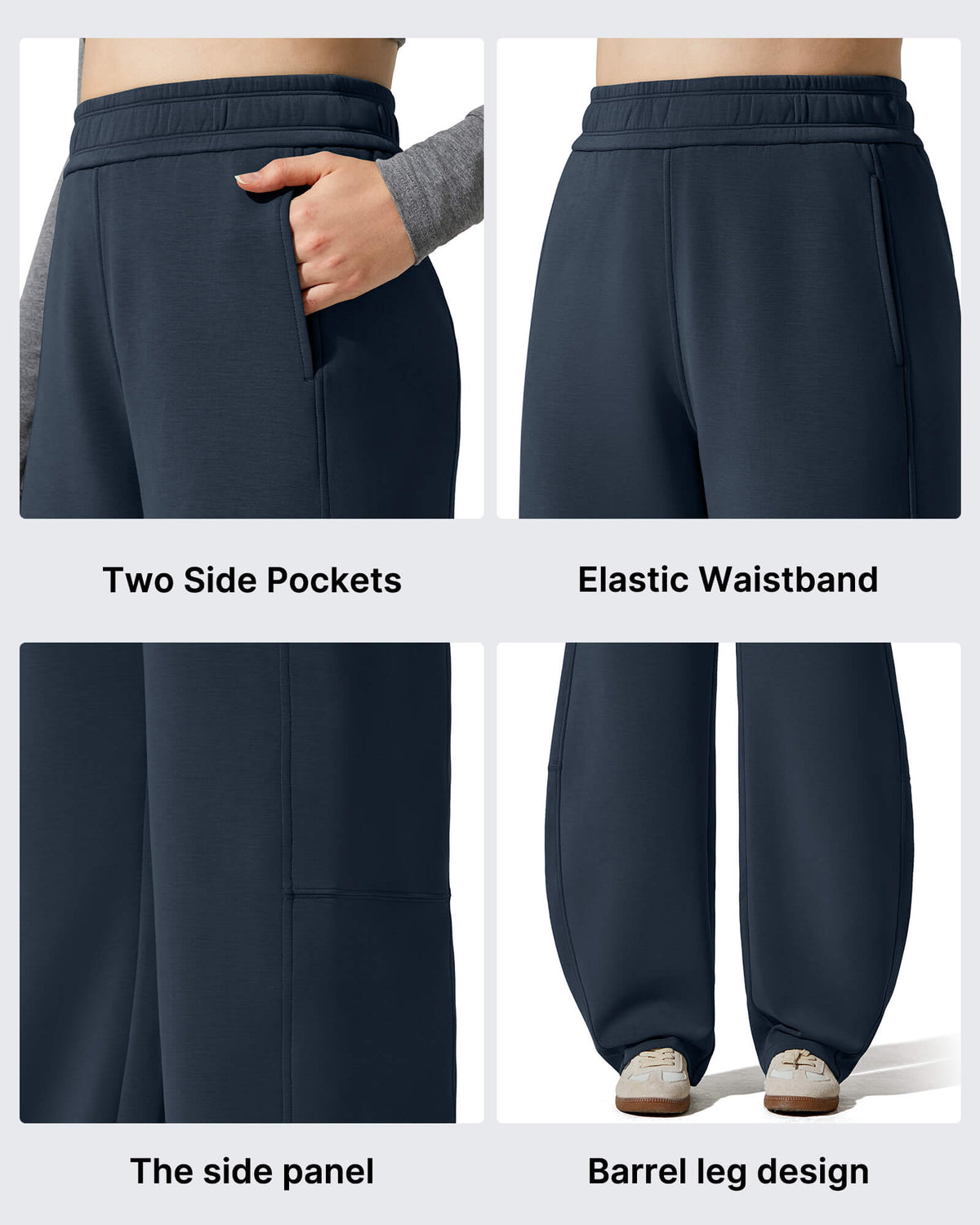 G4Free Activewear - Smoofit Fleece Lined Baggy Barrel Wide Leg Sweatpants -GF25J611AF-XS-GF25J612AF-XS-GF25J613AF-XS-GF25J611AA-S-GF25J612AA-S