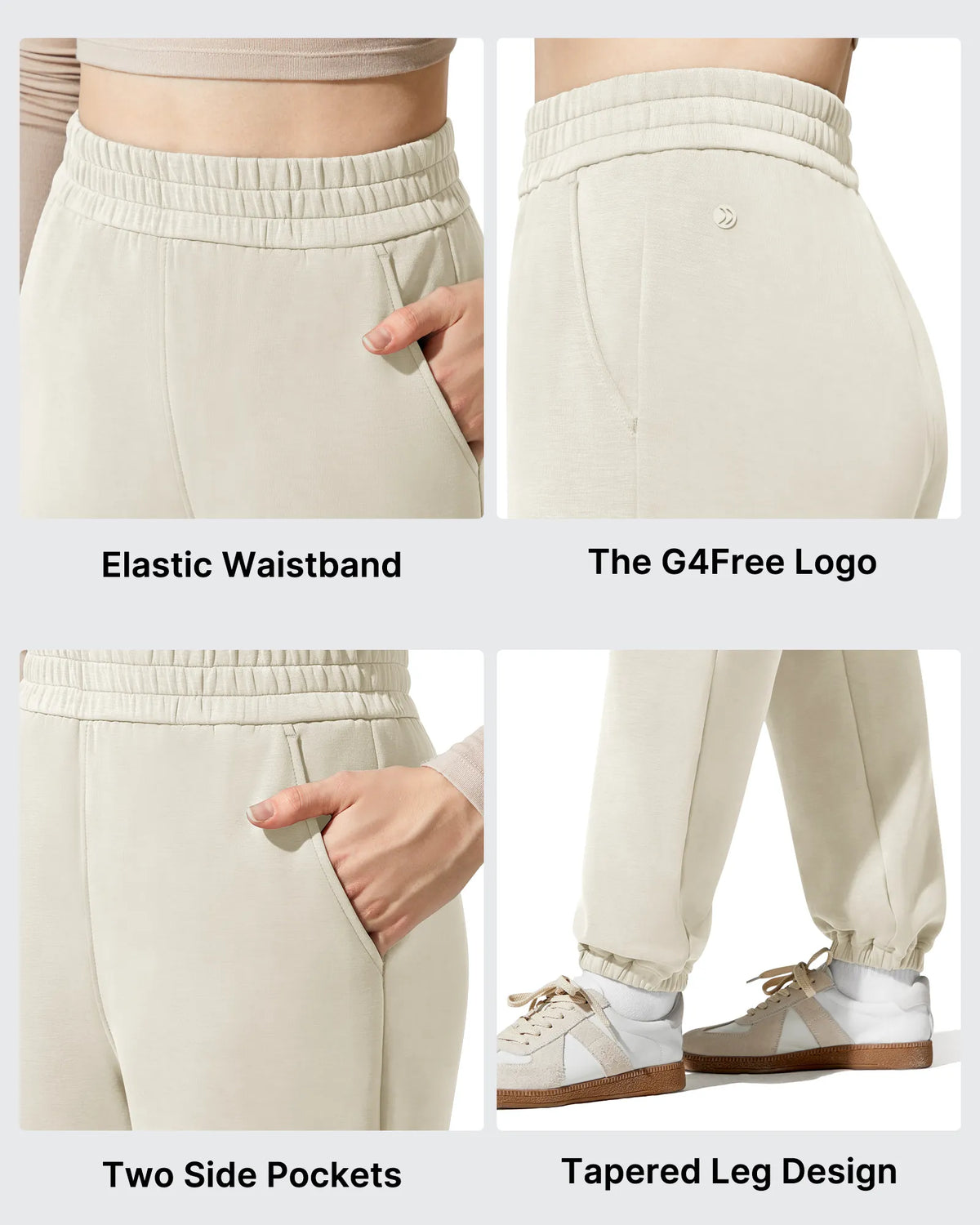 G4Free Activewear - Smoofit Fleece Lined High Waist Joggers Sweatpants -GF25D719AA-S-GF25D720AA-S-GF25D721AA-S-GF25D719AB-M-GF25D720AB-M