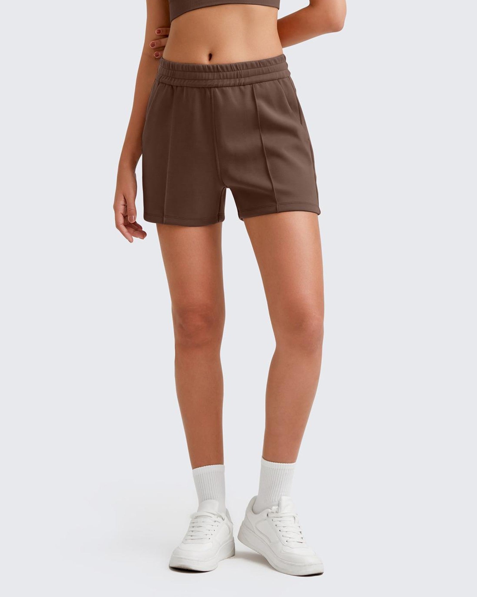 G4Free Activewear - Smoofit Front Pleats Elasticity Sweat Shorts -GF25E319AA-S-GF25E319AB-M-GF25E319AC-L-GF25E319AD-XL-GF25E319AE-XXL