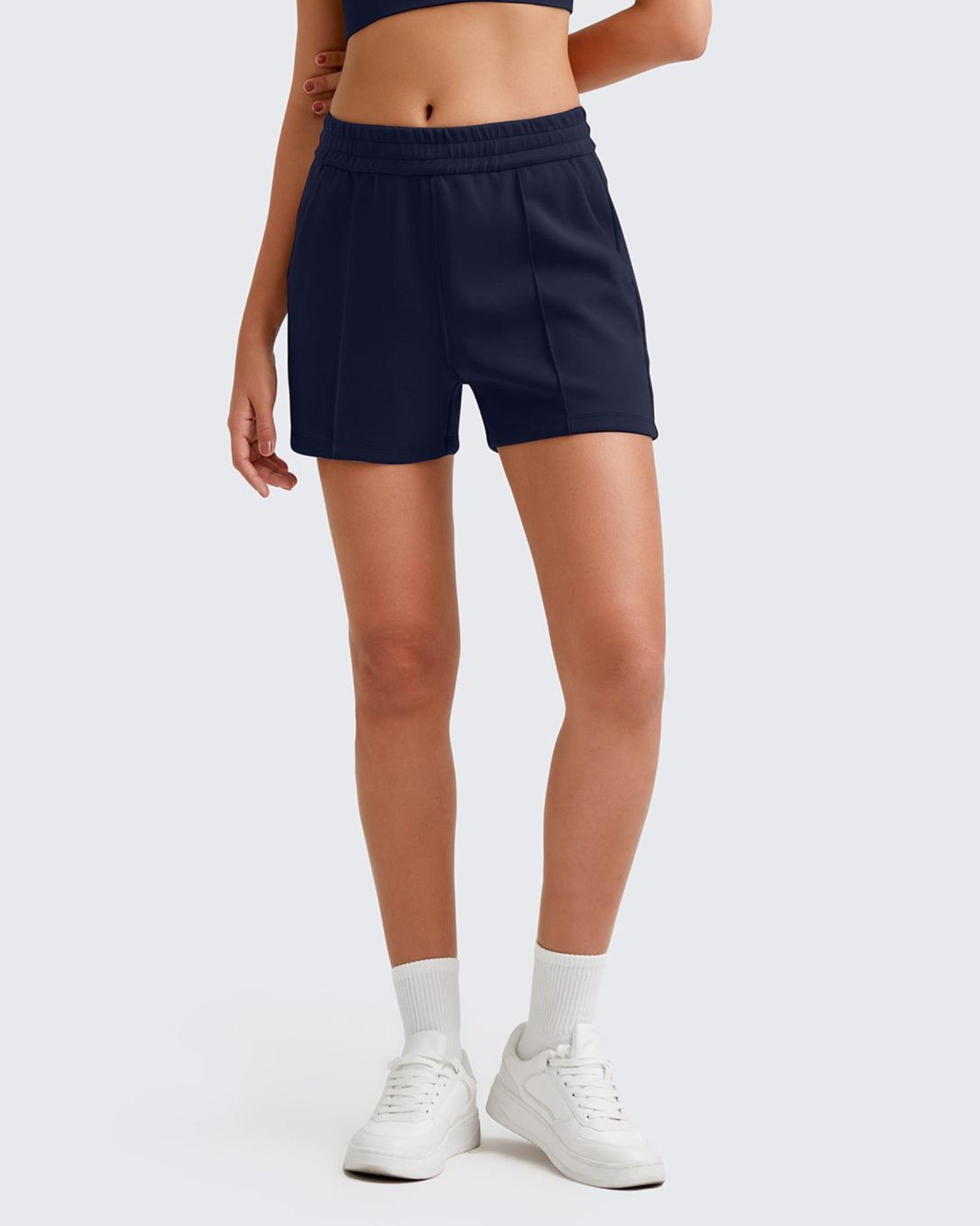 G4Free Activewear - Smoofit Front Pleats Elasticity Sweat Shorts -GF25E319AA-S-GF25E319AB-M-GF25E319AC-L-GF25E319AD-XL-GF25E319AE-XXL