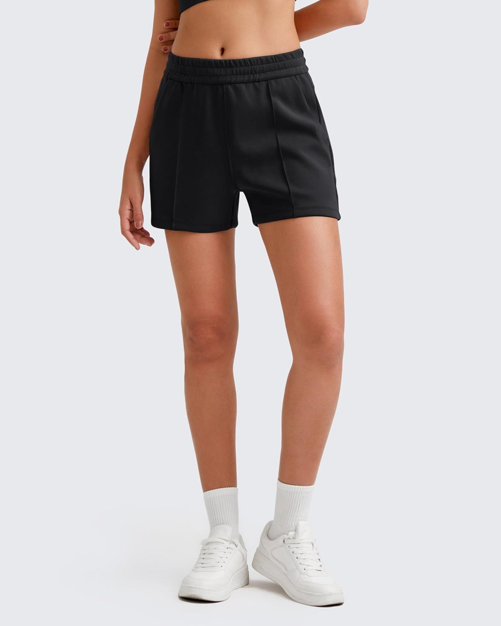 G4Free Activewear - Smoofit Front Pleats Elasticity Sweat Shorts -GF25E319AA-S-GF25E319AB-M-GF25E319AC-L-GF25E319AD-XL-GF25E319AE-XXL