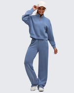 G4Free Activewear - Smoofit Half-Zip Mock Neck Long Sleeve Sweatshirts -GF25F519AA-S-GF25F519AB-M-GF25F519AC-L-GF25F519AD-XL-GF25F519AE-XXL