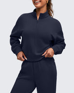 G4Free Activewear - Smoofit Half-Zip Mock Neck Long Sleeve Sweatshirts -GF25F519AA-S-GF25F519AB-M-GF25F519AC-L-GF25F519AD-XL-GF25F519AE-XXL