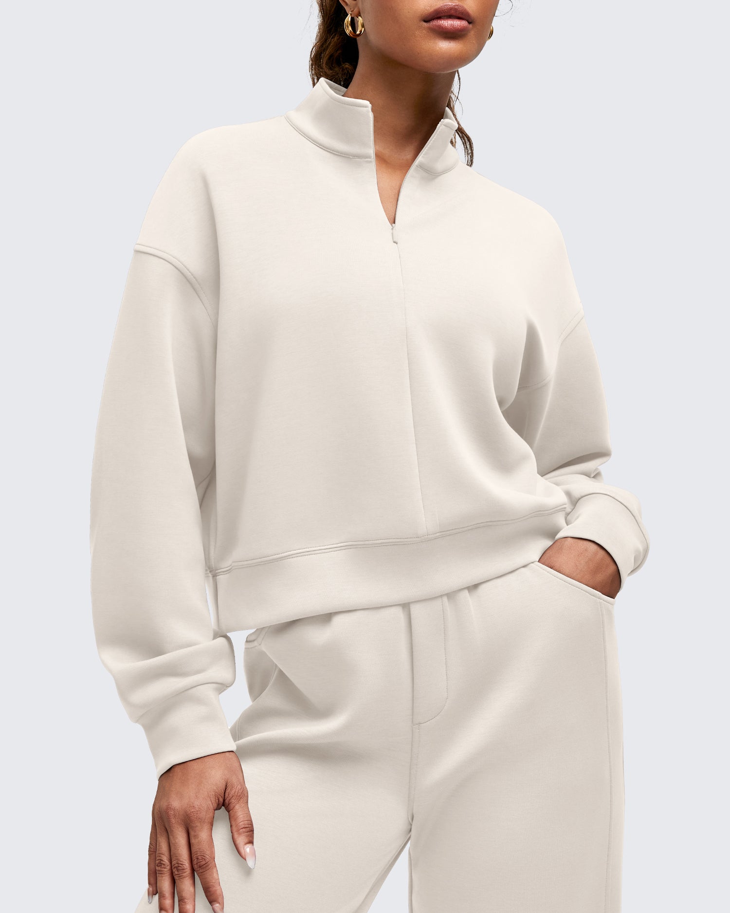 G4Free Activewear - Smoofit Half-Zip Mock Neck Long Sleeve Sweatshirts -GF25F519AA-S-GF25F519AB-M-GF25F519AC-L-GF25F519AD-XL-GF25F519AE-XXL