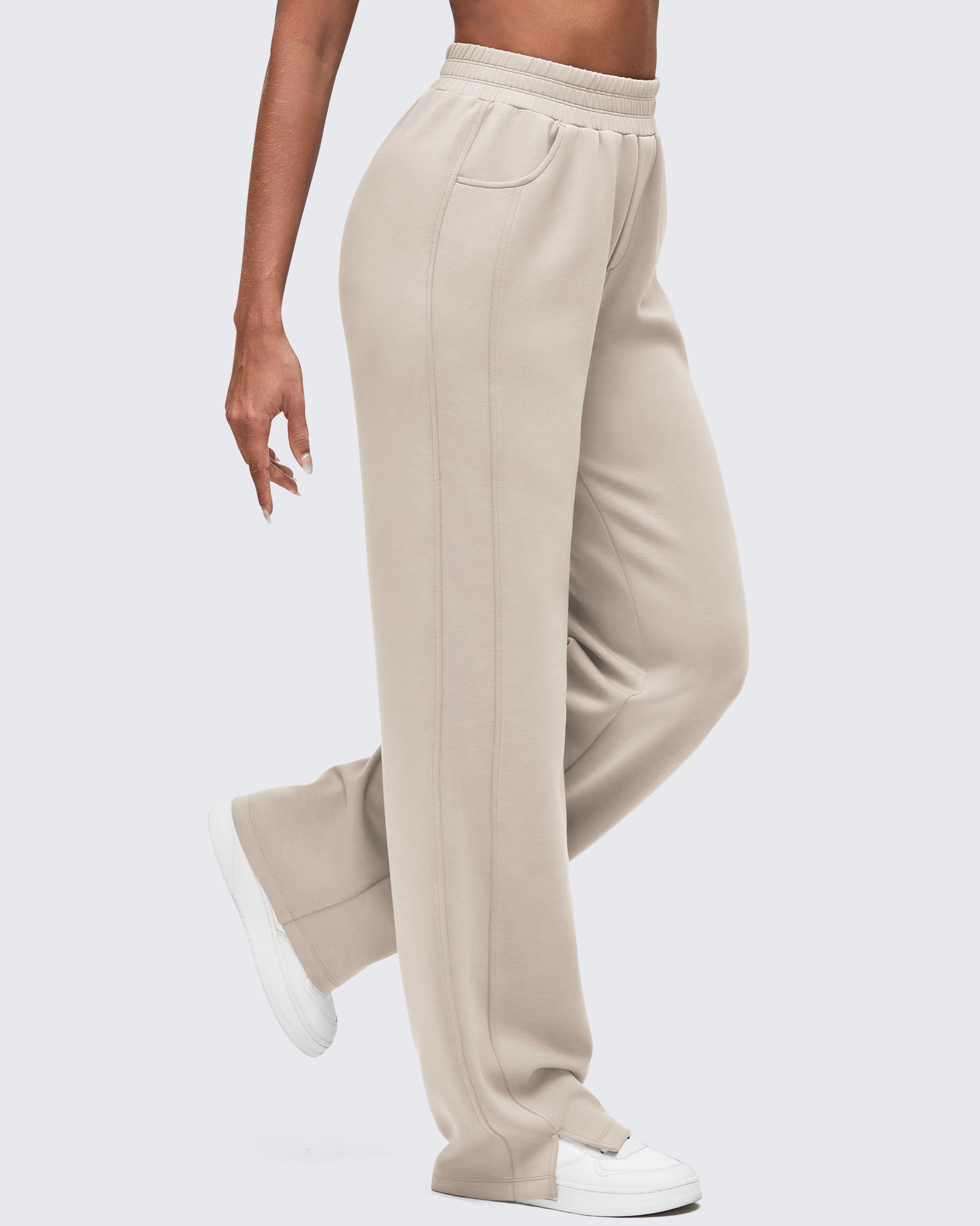 G4Free Activewear - Smoofit High-Waist Side Slit Wide Leg Sweatpants -GF25J544AF-XS-GF25J545AF-XS-GF25J546AF-XS-GF25J544AA-S-GF25J545AA-S