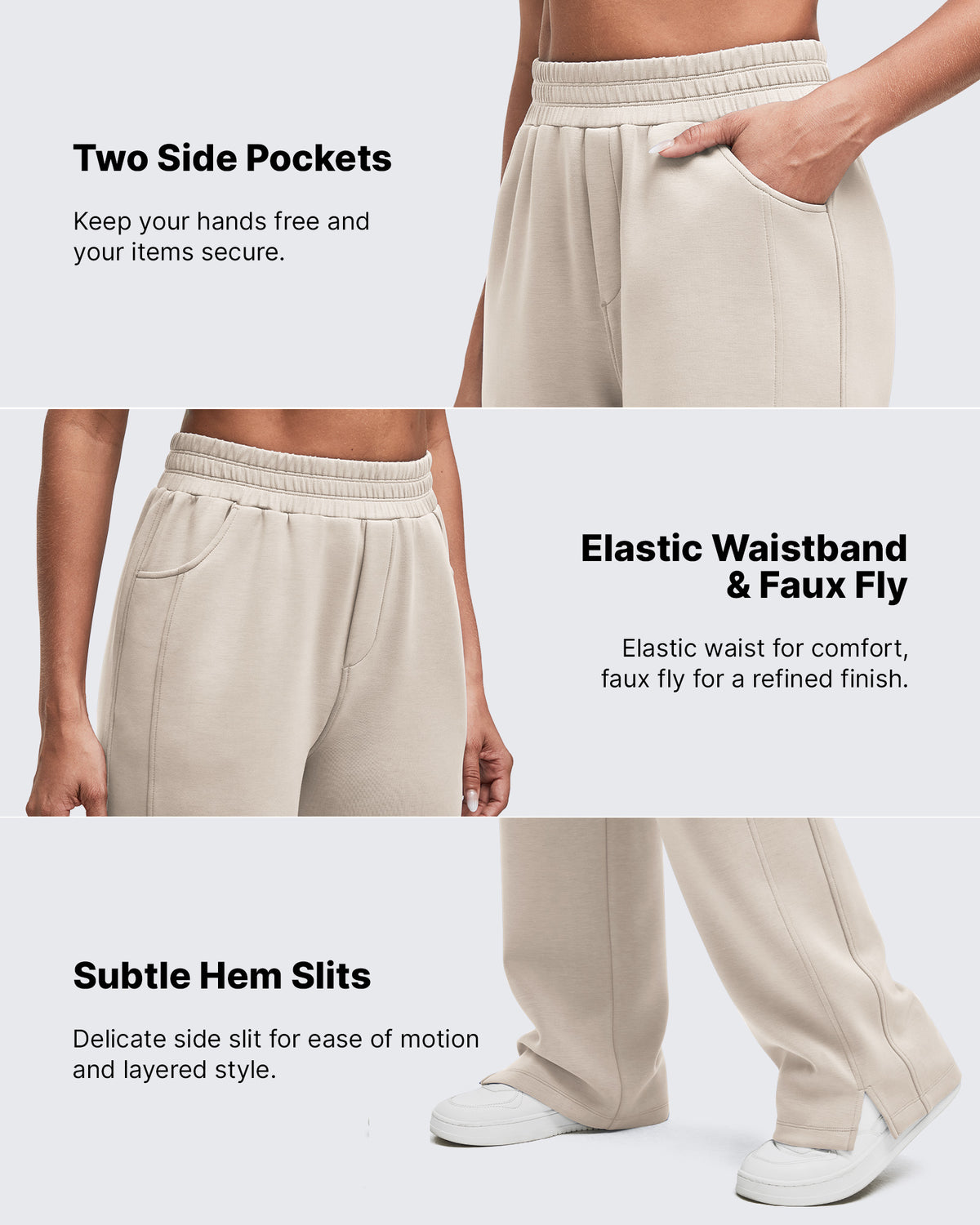 G4Free Activewear - Smoofit High-Waist Side Slit Wide Leg Sweatpants -GF25J544AF-XS-GF25J545AF-XS-GF25J546AF-XS-GF25J544AA-S-GF25J545AA-S