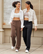 G4Free Activewear - Smoofit Loose High-Rise Elastic Dressy Pants 25 -GF25J470AH-XXS-GF25J470AF-XS-GF25J470AA-S-GF25J470AB-M-GF25J470AC-L