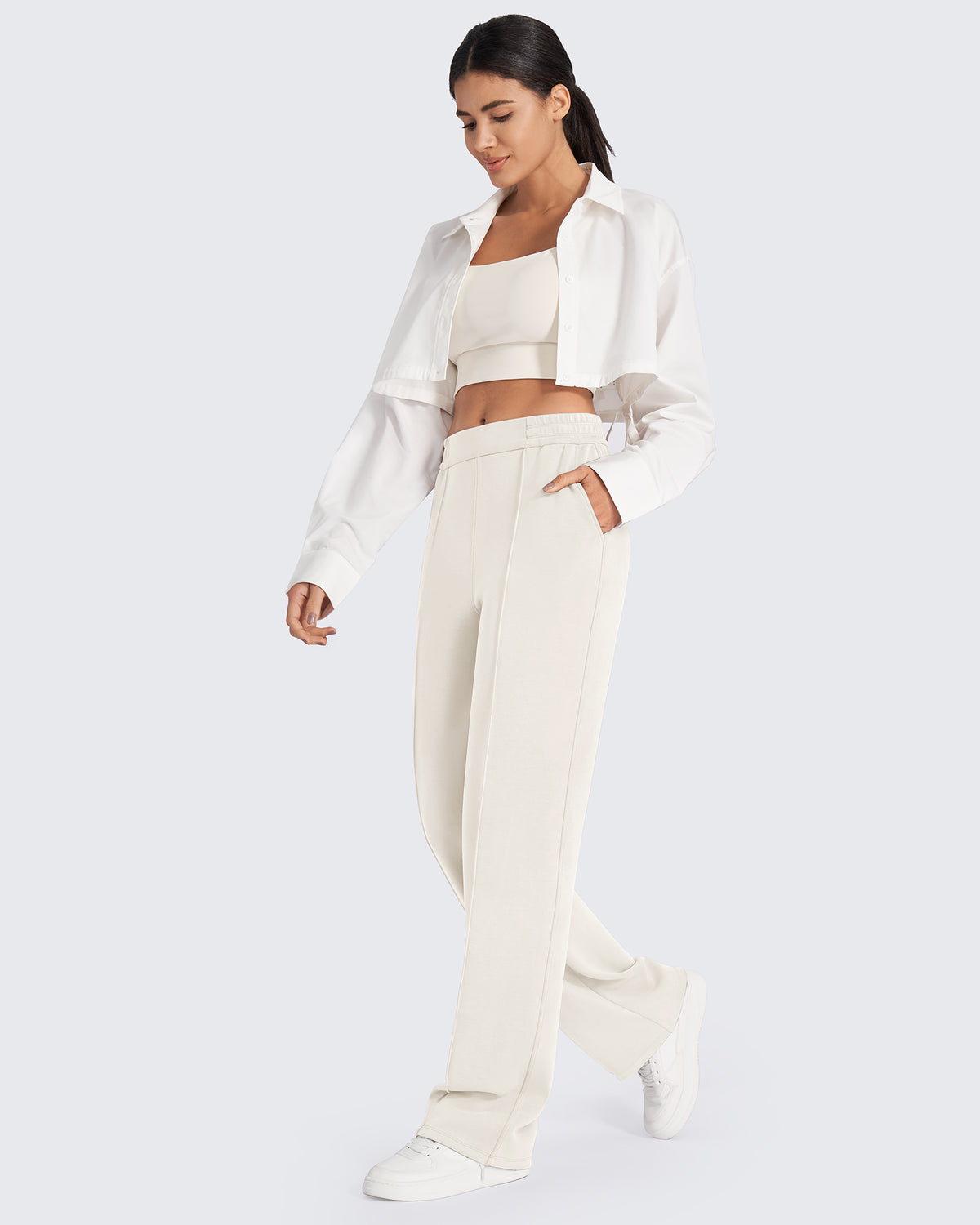 G4Free Activewear - Smoofit Loose High-Rise Elastic Dressy Pants 27 -GF24J286AF-XS-GF24J286AA-S-GF24J286AB-M-GF24J286AC-L-GF24J286AD-XL