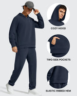 G4Free Activewear - Smoofit Men's Fleece-Lined Pockets Hoodies Pullover Sweatshirts -GF25FM729BA-S-GF25FM729BB-M-GF25FM729BC-L-GF25FM729BD-XL-GF25FM729BE-XXL