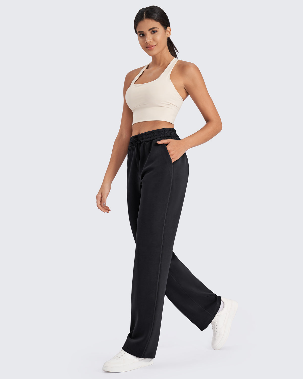 G4Free Activewear - Smoofit Mid-Waist Wide Leg Sweatpants Petite -GF24J235AA-S-GF24J235AB-M-GF24J235AC-L-GF24J235AD-XL-GF24J235AE-XXL