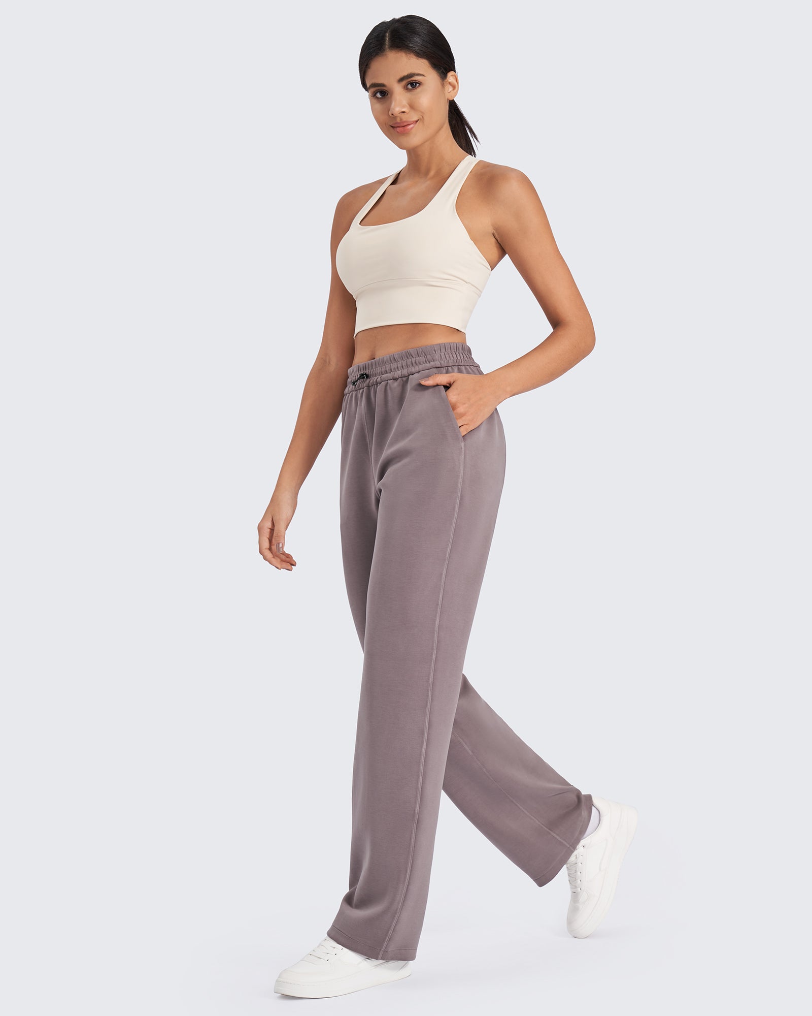 G4Free Activewear - Smoofit Mid-Waist Wide Leg Sweatpants Petite -GF24J235AA-S-GF24J235AB-M-GF24J235AC-L-GF24J235AD-XL-GF24J235AE-XXL