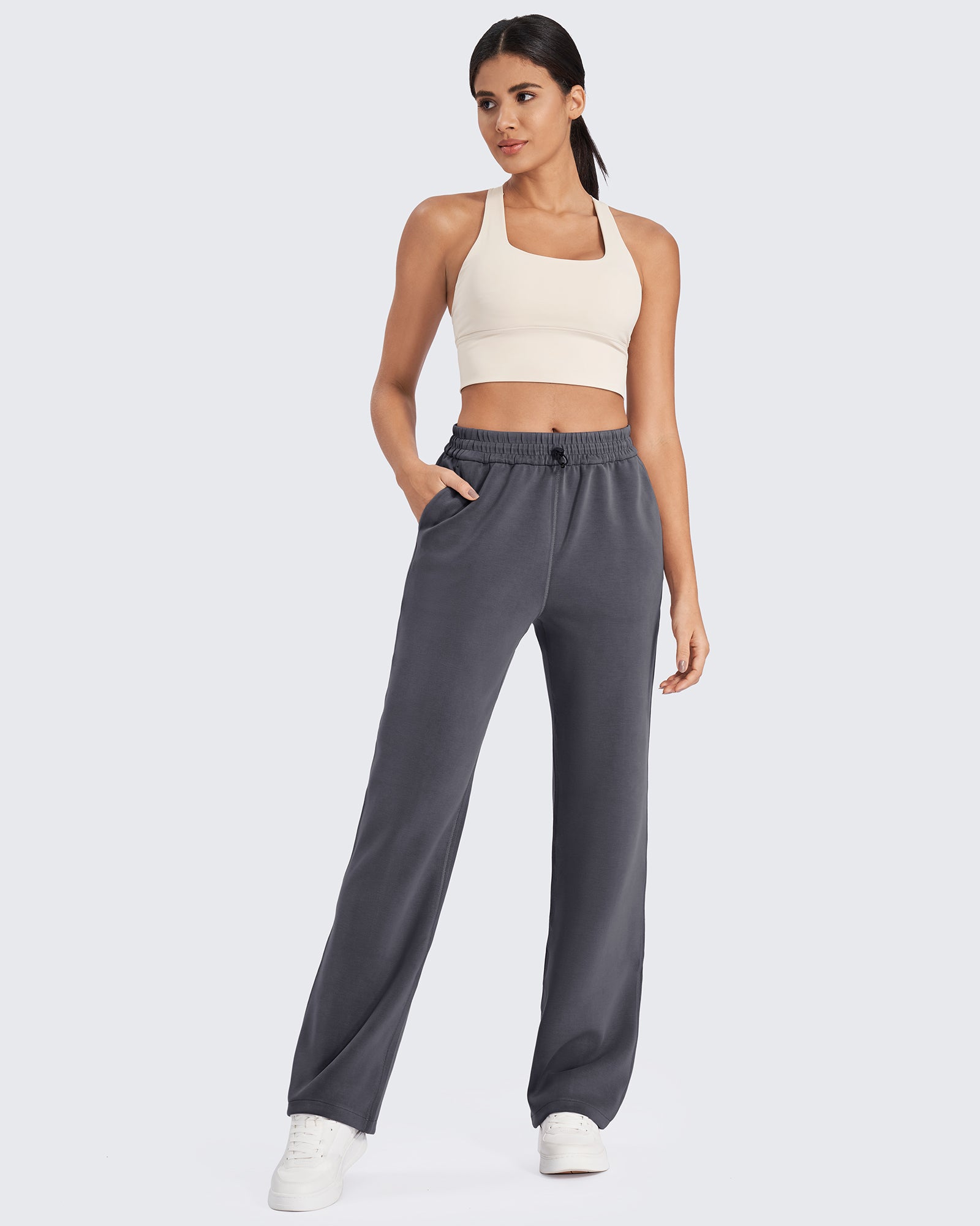 G4Free Activewear - Smoofit Mid-Waist Wide Leg Sweatpants Petite -GF24J235AA-S-GF24J235AB-M-GF24J235AC-L-GF24J235AD-XL-GF24J235AE-XXL