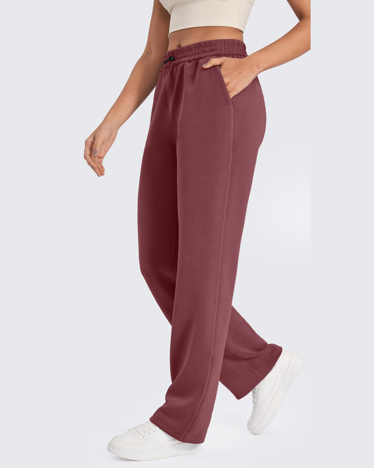 G4Free Activewear - Smoofit Mid-Waist Wide Leg Sweatpants Short -GF25J472AA-S-GF25J472AB-M-GF25J472AC-L-GF25J472AD-XL-GF25J472AE-XXL