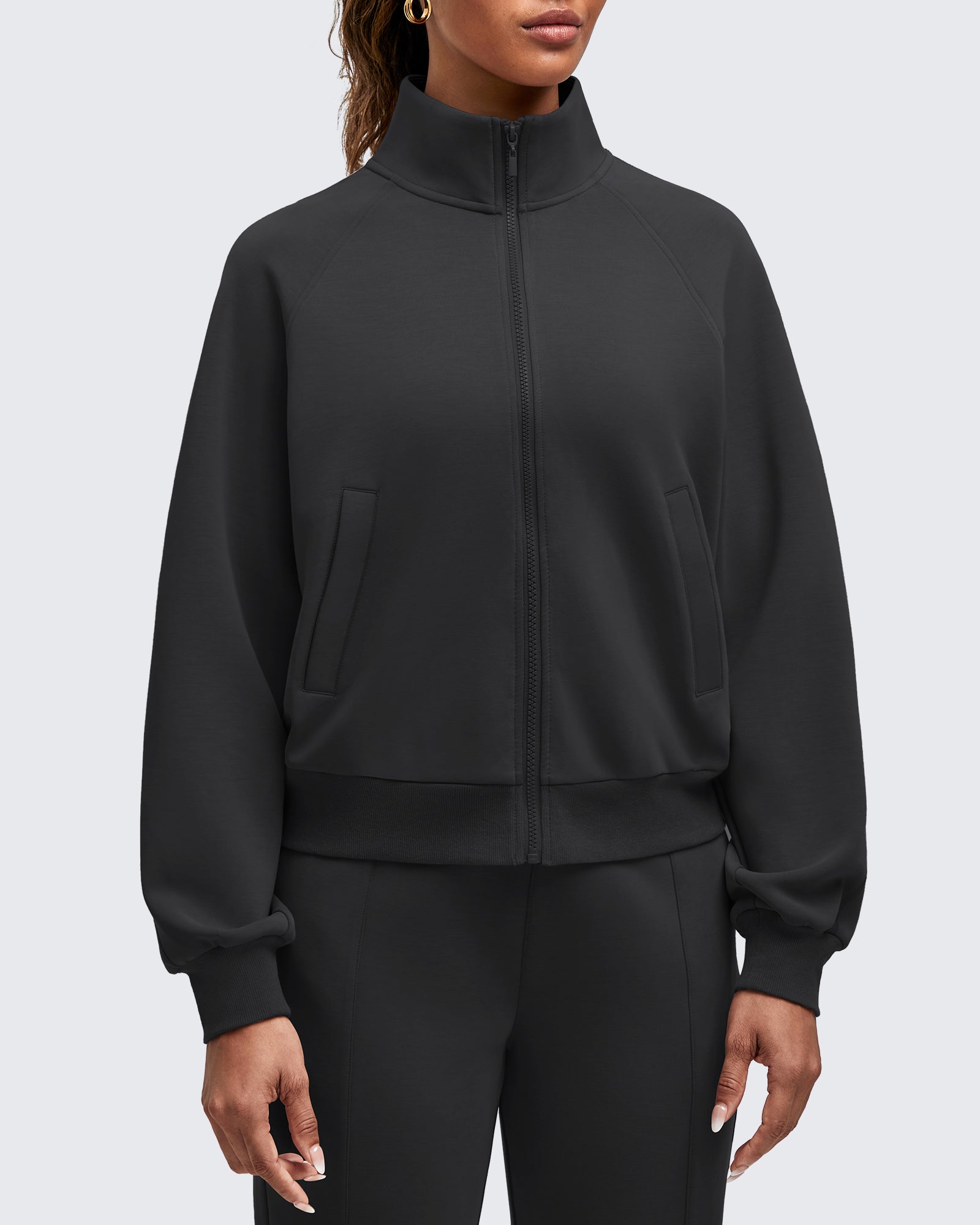 G4Free Activewear - Smoofit Mock Neck Zip Up Pockets Jackets -GF25M528EA-S-GF25M528EB-M-GF25M528EC-L-GF25M528ED-XL-GF25M528EE-XXL