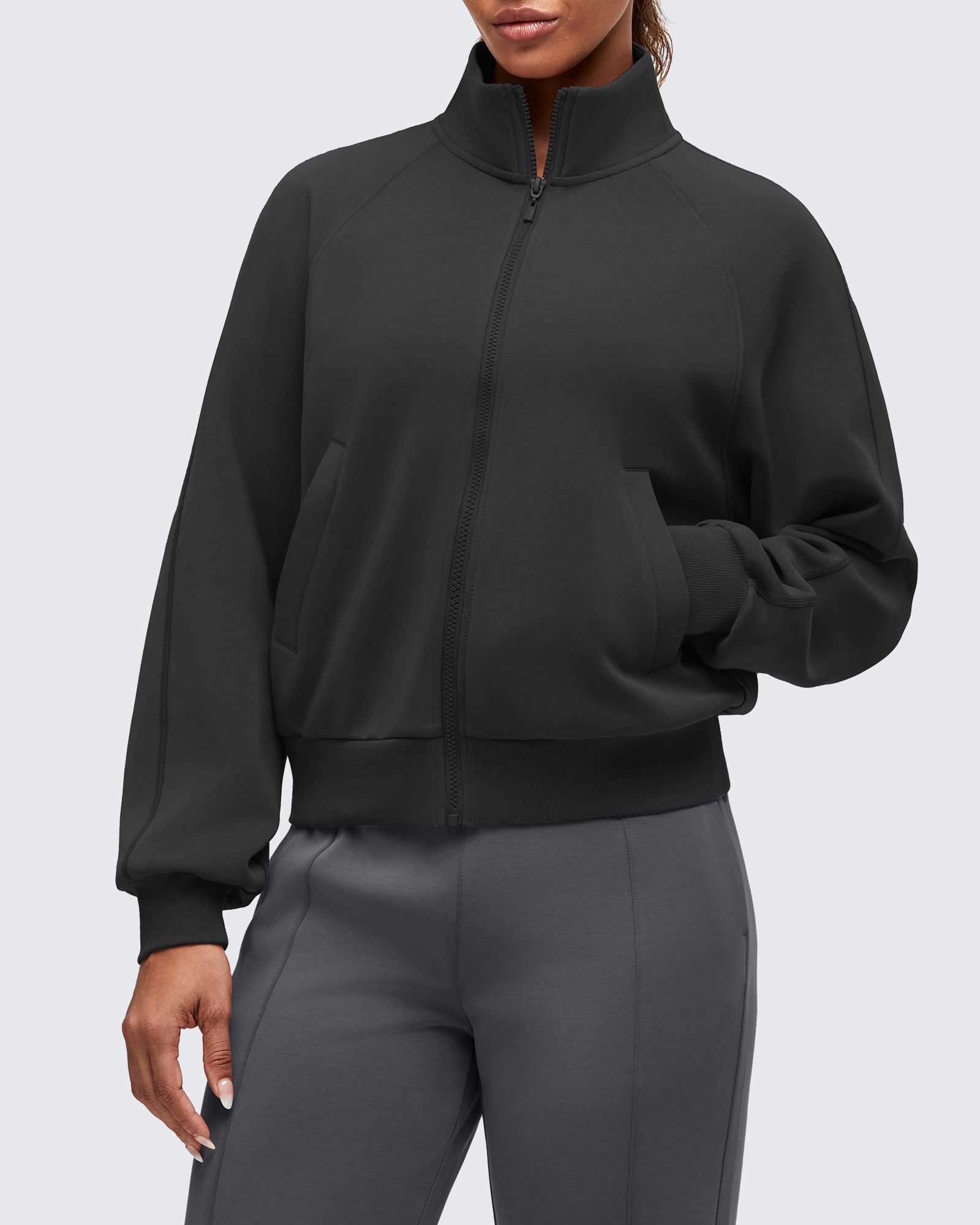 G4Free Activewear - Smoofit Mock Neck Zip Up Pockets Jackets -GF25M528EA-S-GF25M528EB-M-GF25M528EC-L-GF25M528ED-XL-GF25M528EE-XXL