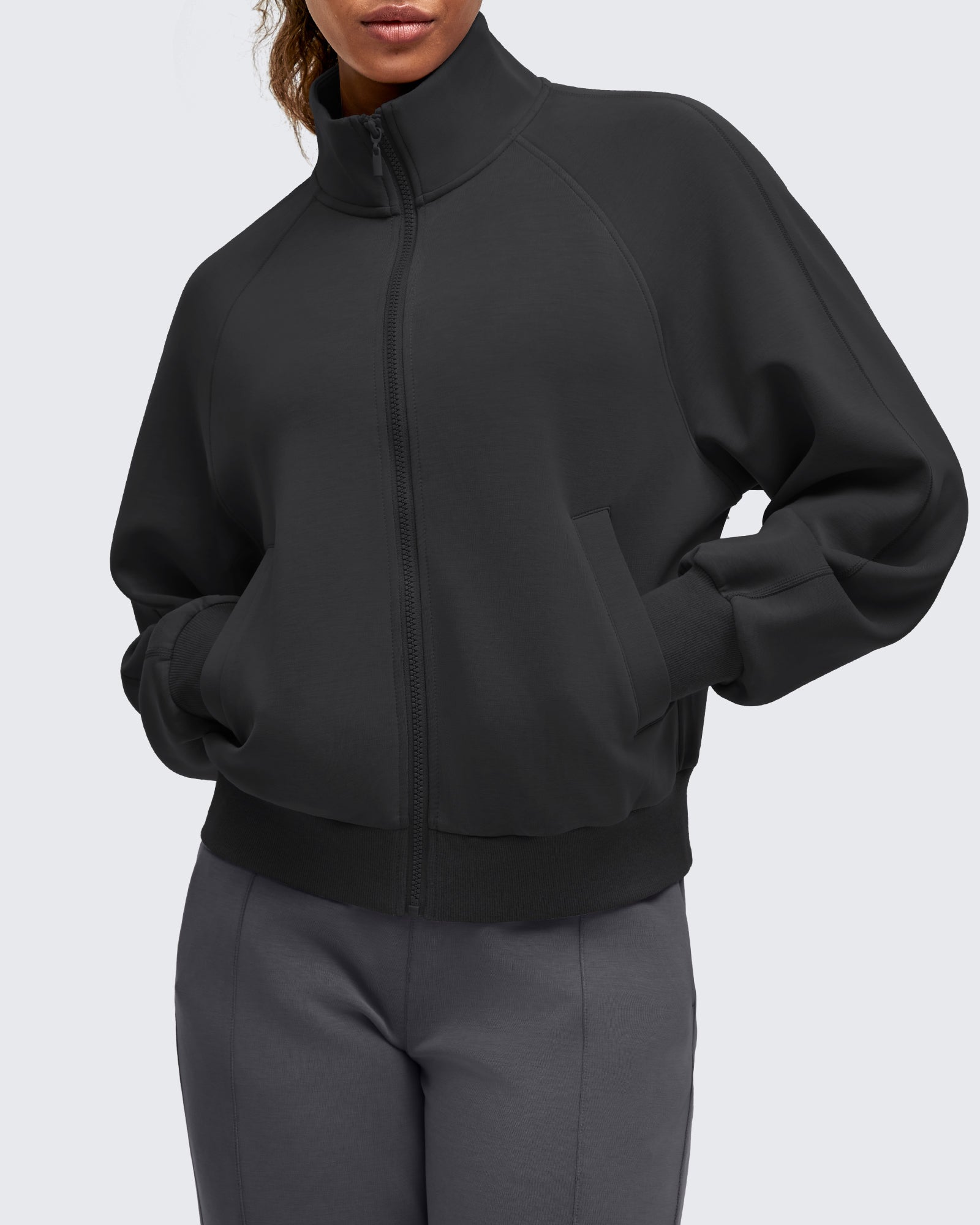 G4Free Activewear - Smoofit Mock Neck Zip Up Pockets Jackets -GF25M528EA-S-GF25M528EB-M-GF25M528EC-L-GF25M528ED-XL-GF25M528EE-XXL