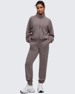 G4Free Activewear - Smoofit Mock Neck Zip Up Pockets Jackets -GF25M528EA-S-GF25M528EB-M-GF25M528EC-L-GF25M528ED-XL-GF25M528EE-XXL