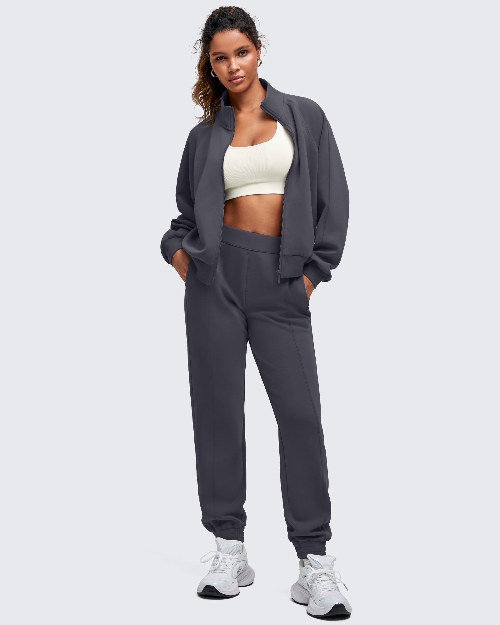 G4Free Activewear - Smoofit Mock Neck Zip Up Pockets Jackets -GF25M528EA-S-GF25M528EB-M-GF25M528EC-L-GF25M528ED-XL-GF25M528EE-XXL