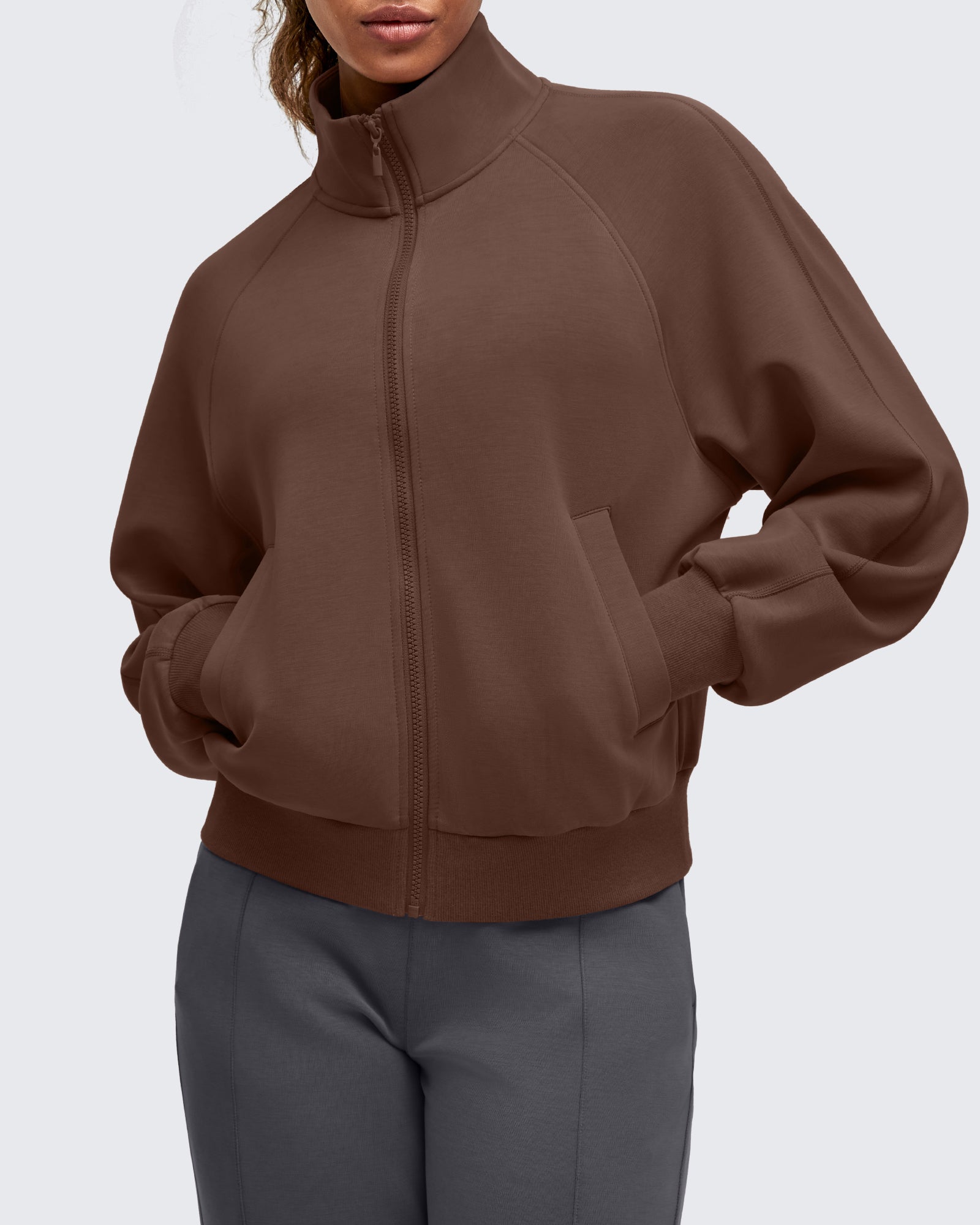 G4Free Activewear - Smoofit Mock Neck Zip Up Pockets Jackets -GF25M528EA-S-GF25M528EB-M-GF25M528EC-L-GF25M528ED-XL-GF25M528EE-XXL