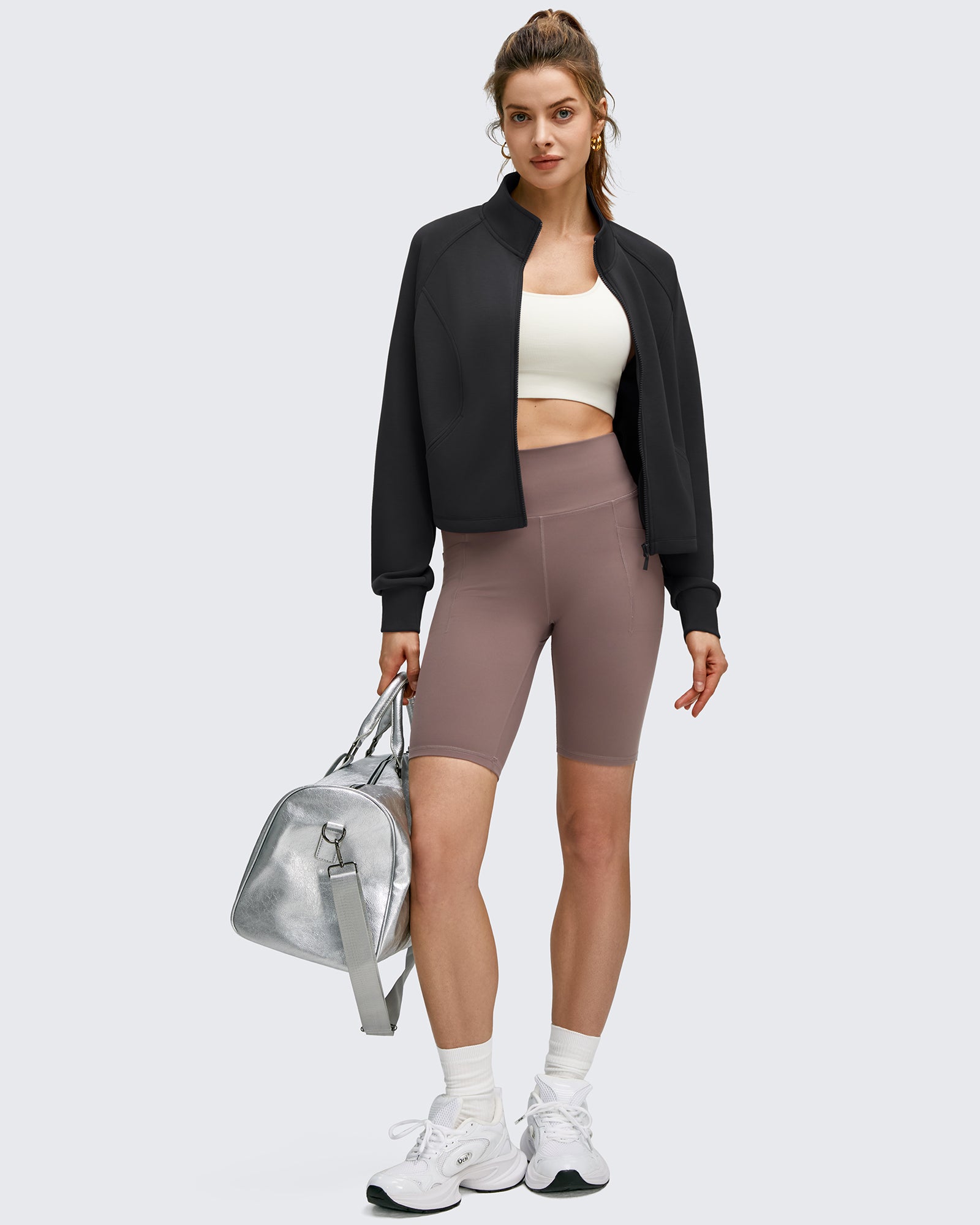 G4Free Activewear - Smoofit Modal Zip Up Mock Neck Pockets Sweatshirts -GF25M551AF-XS-GF25M551AA-S-GF25M551AB-M-GF25M551AC-L-GF25M551AD-XL