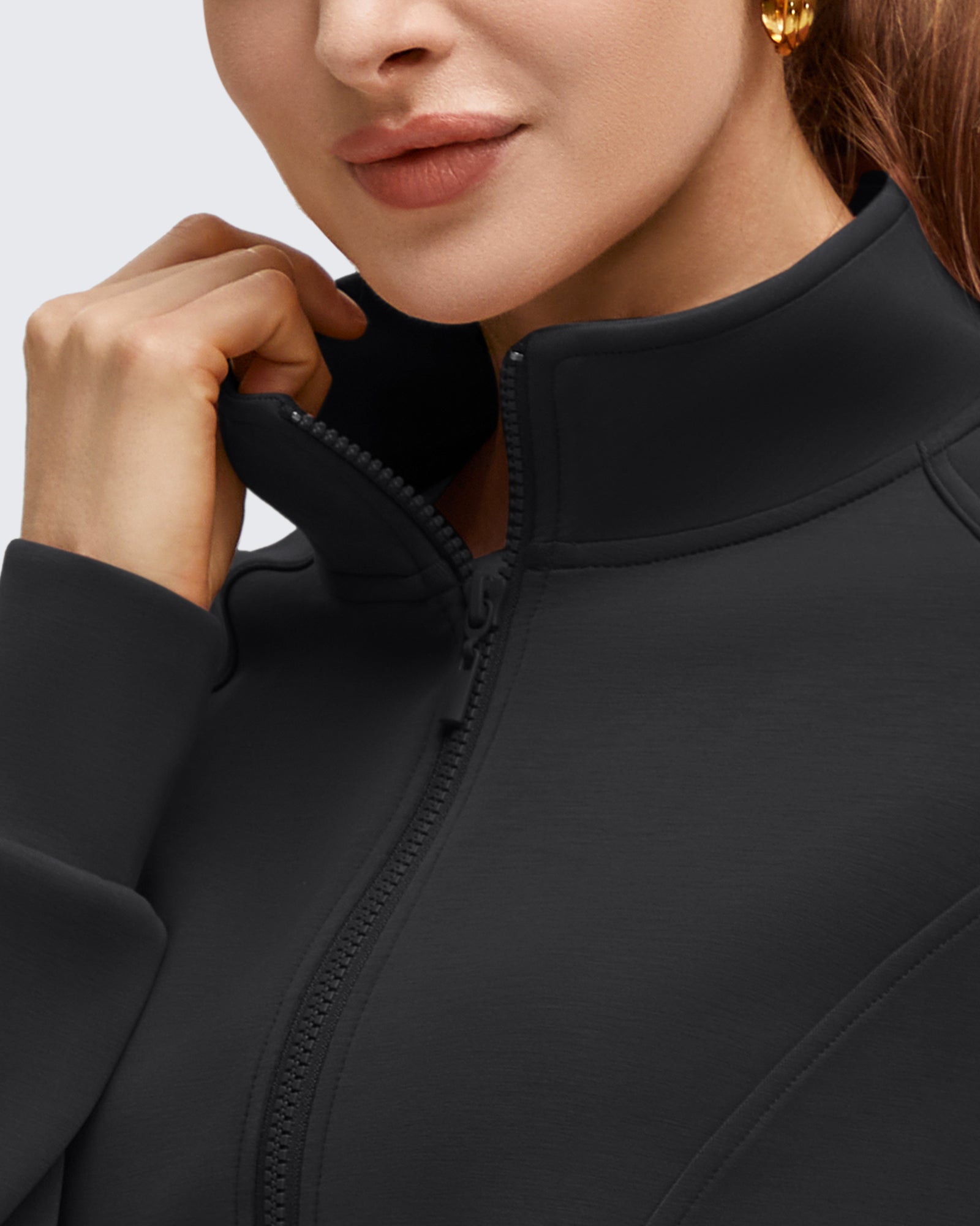 G4Free Activewear - Smoofit Modal Zip Up Mock Neck Pockets Sweatshirts -GF25M551AF-XS-GF25M551AA-S-GF25M551AB-M-GF25M551AC-L-GF25M551AD-XL