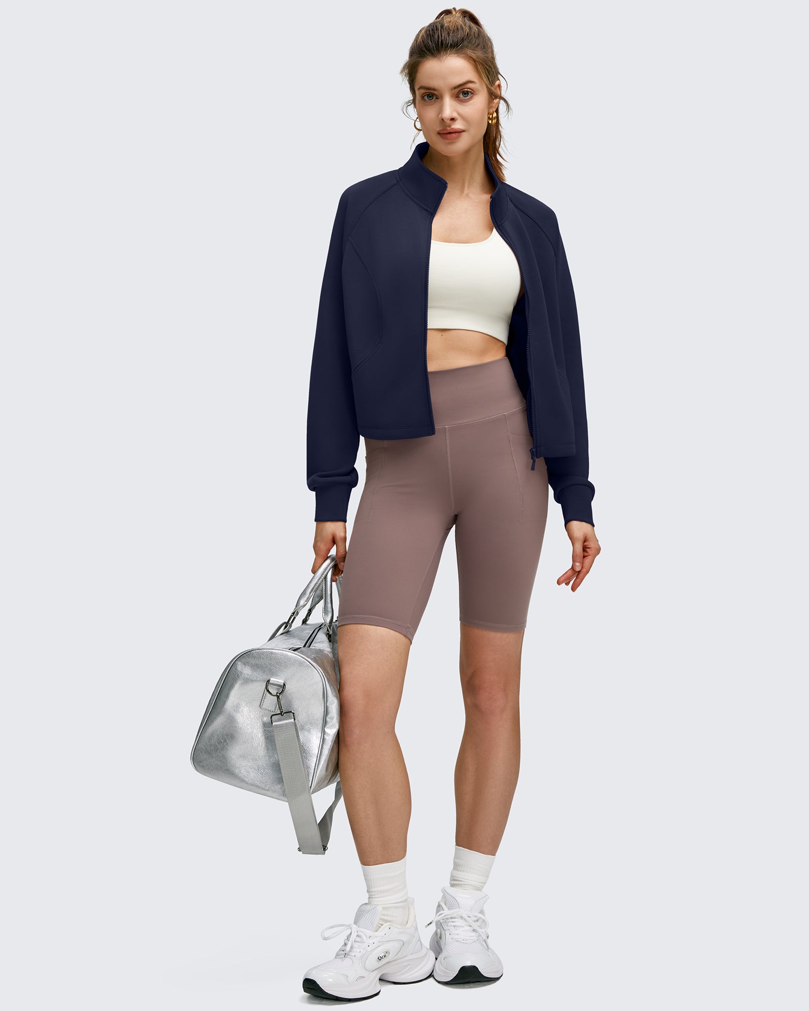 G4Free Activewear - Smoofit Modal Zip Up Mock Neck Pockets Sweatshirts -GF25M551AF-XS-GF25M551AA-S-GF25M551AB-M-GF25M551AC-L-GF25M551AD-XL