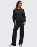 G4Free Activewear - Smoofit Polo Pullover Button Up Sweatshirts -GF25F540AF-XS-GF25F540AA-S-GF25F540AB-M-GF25F540AC-L-GF25F540AD-XL