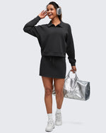 G4Free Activewear - Smoofit Polo Pullover Button Up Sweatshirts -GF25F540AF-XS-GF25F540AA-S-GF25F540AB-M-GF25F540AC-L-GF25F540AD-XL