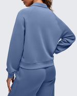 G4Free Activewear - Smoofit Polo Pullover Button Up Sweatshirts -GF25F540AF-XS-GF25F540AA-S-GF25F540AB-M-GF25F540AC-L-GF25F540AD-XL