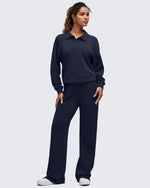 G4Free Activewear - Smoofit Polo Pullover Button Up Sweatshirts -GF25F540FF-XS-GF25F540FA-S-GF25F540FB-M-GF25F540FC-L-GF25F540FD-XL