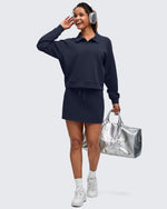 G4Free Activewear - Smoofit Polo Pullover Button Up Sweatshirts -GF25F540FF-XS-GF25F540FA-S-GF25F540FB-M-GF25F540FC-L-GF25F540FD-XL