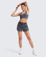 G4Free Activewear - Smoofit Side Slit Drawstring Sweat Shorts -GF25E341AA-S-GF25E341AB-M-GF25E341AC-L-GF25E341AD-XL-GF25E341AE-XXL