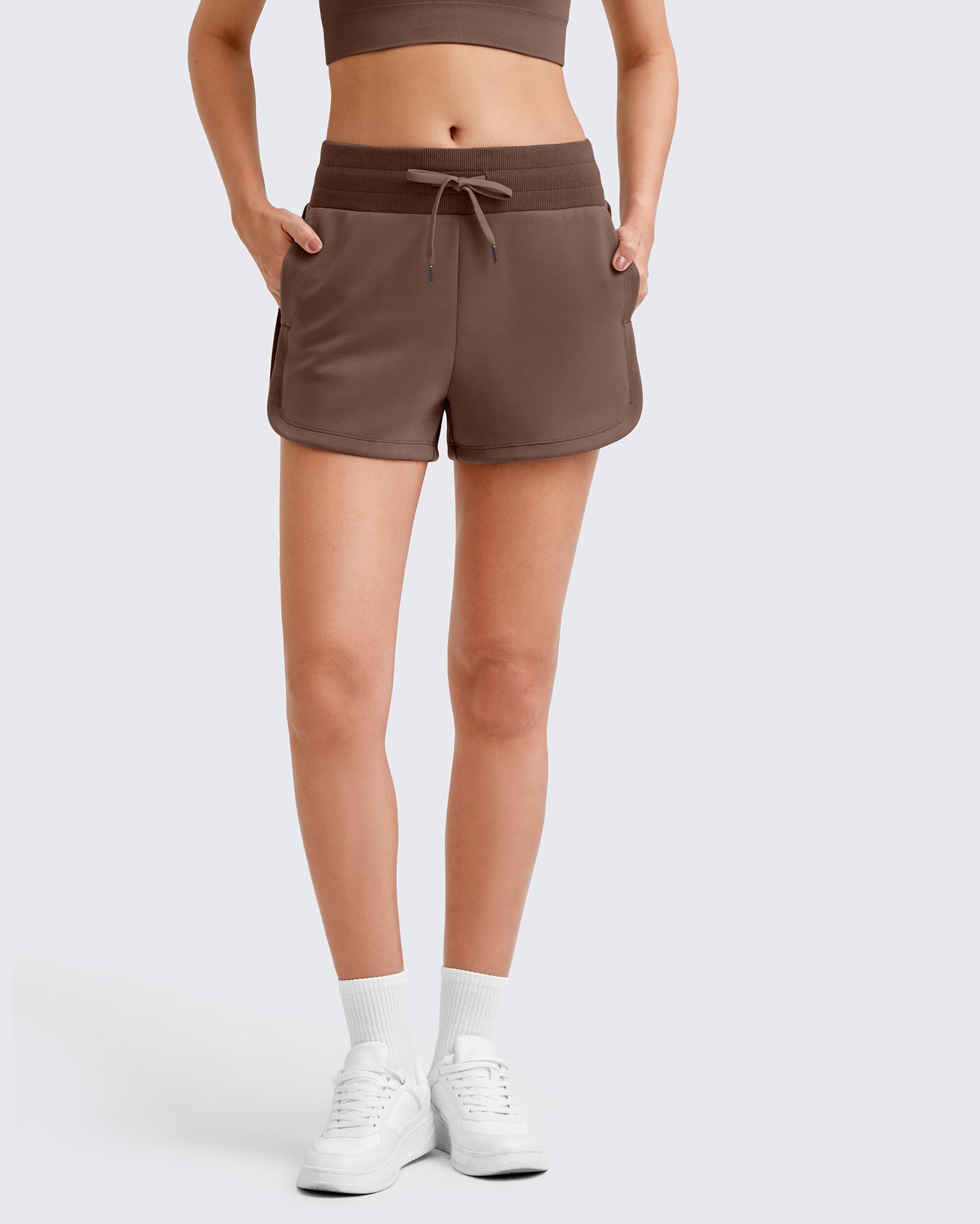 G4Free Activewear - Smoofit Side Slit Drawstring Sweat Shorts -GF25E341AA-S-GF25E341AB-M-GF25E341AC-L-GF25E341AD-XL-GF25E341AE-XXL