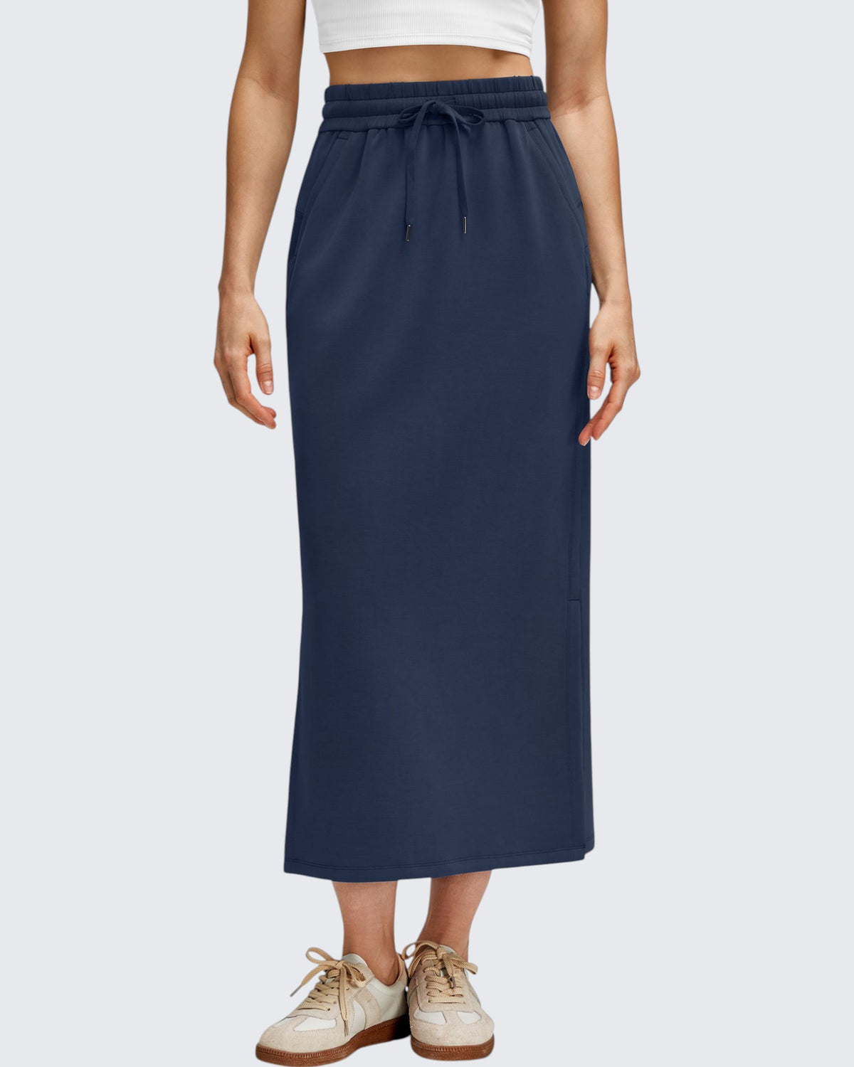 G4Free Activewear - Smoofit Side Slits Drawstring Long Skirts -GF25S465EA-S-GF25S465EB-M-GF25S465EC-L-GF25S465ED-XL-GF25S465EF-XS