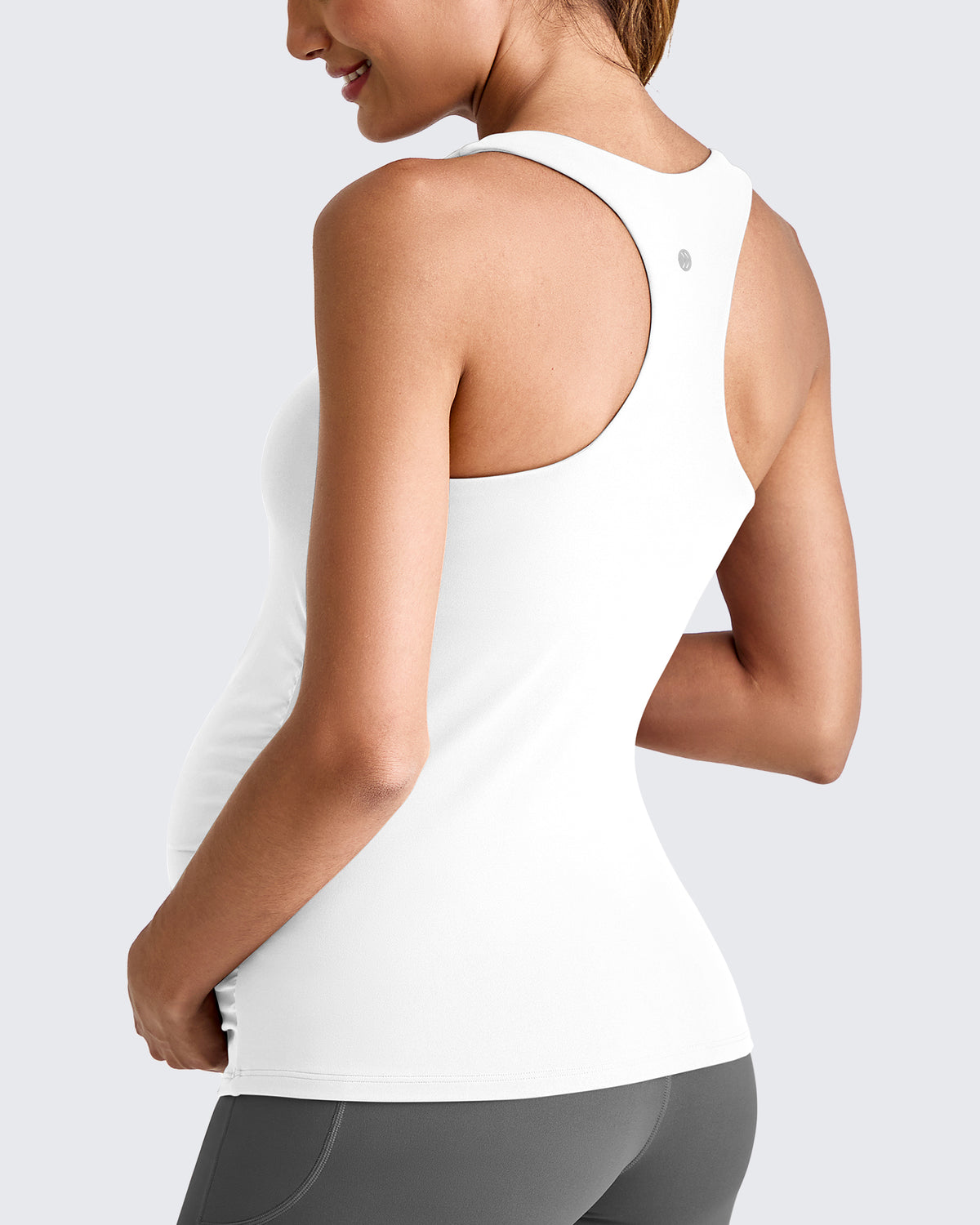 G4Free Activewear - Square Neck Ruched Pregnancy Workout Tanks -GF25LY415IA-S-GF25LY415IB-M-GF25LY415IC-L-GF25LY415ID-XL-GF25LY415IF-XS