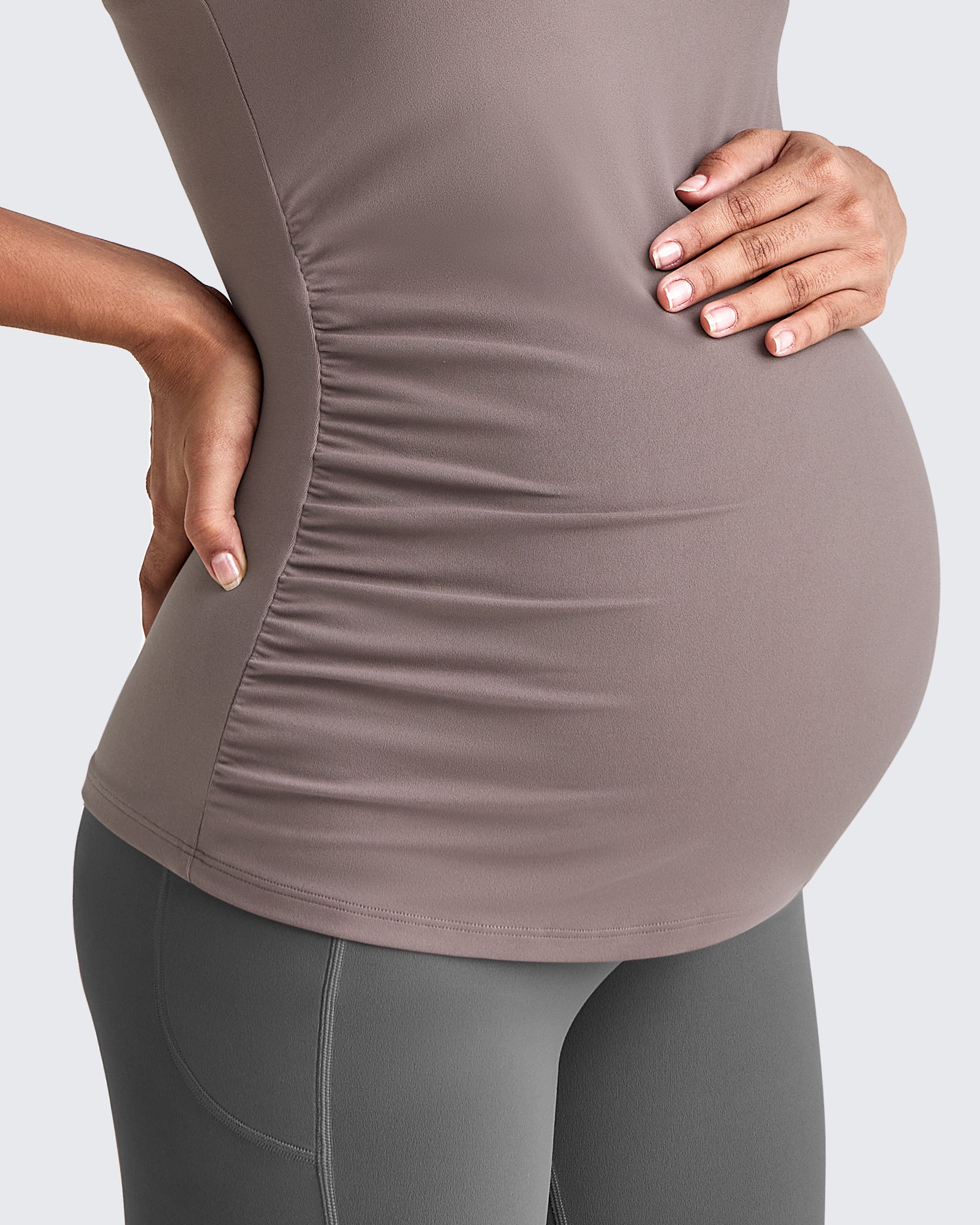 G4Free Activewear - Square Neck Ruched Pregnancy Workout Tanks -GF25LY415IA-S-GF25LY415IB-M-GF25LY415IC-L-GF25LY415ID-XL-GF25LY415IF-XS