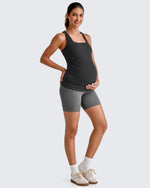 G4Free Activewear - Square Neck Ruched Pregnancy Workout Tanks -GF25LY415IA-S-GF25LY415IB-M-GF25LY415IC-L-GF25LY415ID-XL-GF25LY415IF-XS