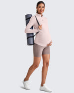 G4Free Activewear - UPF 50+ Half Zip Sun Maternity Shirts -GF25BY464BF-XS-GF25BY464BA-S-GF25BY464BB-M-GF25BY464BC-L-GF25BY464BD-XL