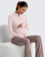 G4Free Activewear - UPF 50+ Half Zip Sun Maternity Shirts -GF25BY464BF-XS-GF25BY464BA-S-GF25BY464BB-M-GF25BY464BC-L-GF25BY464BD-XL